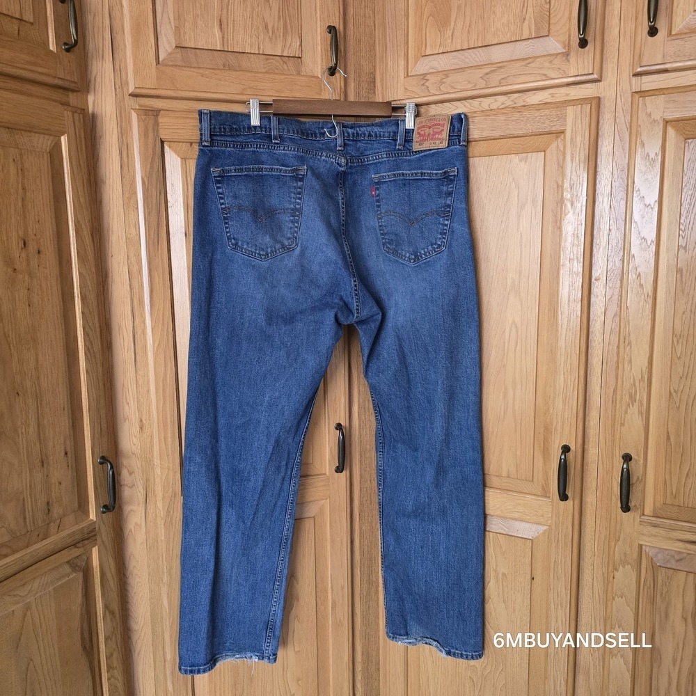 Levis 505 Regular Fit Straight Leg Jeans Mens 42x32 Medium Wash Blue 00505-1649 - Picture 3 of 16